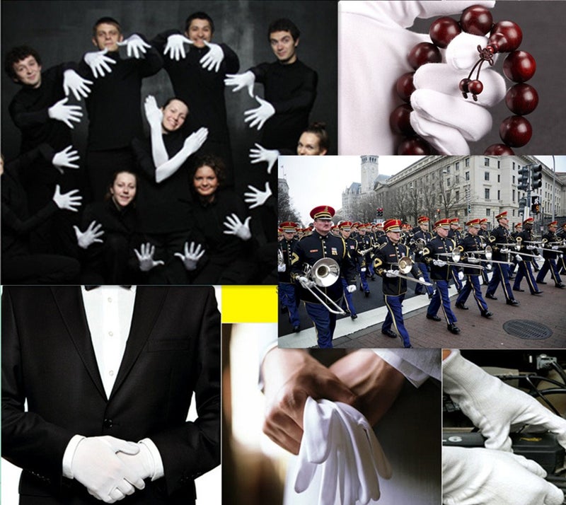 DreamHigh DH 12 Pairs White Cotton Gloves Soft mittens, Jewelry Inspection Stretchy Work Gloves-Medium - Image 4